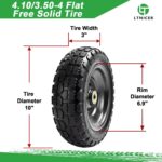 10" Flat Free Replacement Wheels for Gorilla Carts (2-Pack), 4.10/3.50-4 Solid Tires with 5/8" Axle Bore & 2.1" Offset Hub, Heavy Duty No-Flat Wheels for Garden Carts, Hand Trucks & Wagons - Image 2