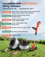 10 Pack Weed Eater String Compatible with Black+Decker, AF-100 0.065" Weed Wacker String Refill 240ft Automatic Feed String Trimmer Replacement Spool Line for Black&Decker(8 Spool+2 Cap+2 Spring) - Image 2