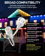 16FT Extension Cable for Govee Permanent Outdoor Lights 2, Elite, Pro, Waterproof Extension Cord for Govee H705A H705B H705C, H705D H705E H705F, H706A H706B H706C, H805A H805B H805C - Image 2