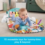 Fisher-Price Baby Playmat Glow and Grow Kick & Play Piano Gym, Blue Musical Learning Toy with Developmental Activities for Newborns 0+ Months - Image 3