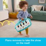 Fisher-Price Baby Playmat Glow and Grow Kick & Play Piano Gym, Blue Musical Learning Toy with Developmental Activities for Newborns 0+ Months - Image 4
