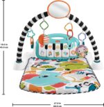 Fisher-Price Baby Playmat Glow and Grow Kick & Play Piano Gym, Blue Musical Learning Toy with Developmental Activities for Newborns 0+ Months - Image 5