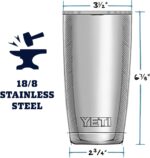 YETI Rambler 20 oz Stainless Steel Vacuum Insulated Tumbler w/MagSlider Lid - Image 6