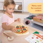 Melissa & Doug Top & Bake Wooden Pizza Counter, Kids Kitchen Playset with Play Food & Play Kitchen Accessories, Preschool Toys for Girls & Boys Ages 3+ - FSC Certified - Image 5