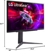 LG 27GR83Q-B 27-inch Ultragear QHD (2560x1440) IPS Gaming Monitor, 240Hz, 1ms, DisplayHDR 400, G-Sync AMD FreeSync Premium, HDMI 2.1 DisplayPort, 4-Pole HP Out DTS GP:X, Tilt/Height/Pivot Stand, Black - Image 9