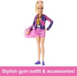 Barbie Gymnastics Doll & Accessories, Playset with Blonde Fashion Doll, C-Clip for Flipping Action, Balance Beam, Warm-Up Suit & More - Image 4