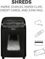 Fellowes Powershred 12 Sheet Cross-Cut Paper Home Office Paper Shredder, 19.50" H x 9.69" W x 13.44" D - Image 4