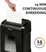 Fellowes Powershred 12 Sheet Cross-Cut Paper Home Office Paper Shredder, 19.50" H x 9.69" W x 13.44" D - Image 6