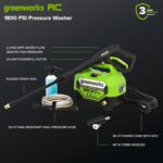 Greenworks 1800 PSI (1.1 GPM) Electric Pressure Washer PWMA Certified - Image 3