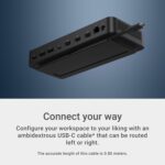 Dell Pro Dock WD25 - USB Type-C with DP Alt Mode Connector, DisplayPort/HDMI/USB 3.2 Gen2 Connectivity, Up to 100-Watt Power delivery - Black - Image 4