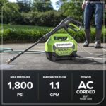 Greenworks 1800 PSI (1.1 GPM) Electric Pressure Washer PWMA Certified - Image 4