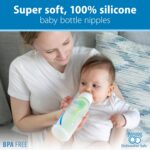 Dr. Brown's Natural Flow Anti-Colic Options+ Narrow Baby Bottle, Pink Floral, 8 oz/250 mL, with Level 1 Slow Flow Nipples, 0m+, 4 Pack - Image 5