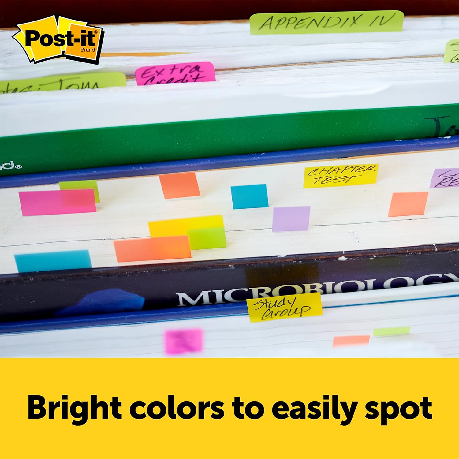Post-it Page Markers, Assorted Colors, 1/2 in x 2 in, 50 Sheets/Pad, 5 Pads/Pack (670-5AF) - Image 5