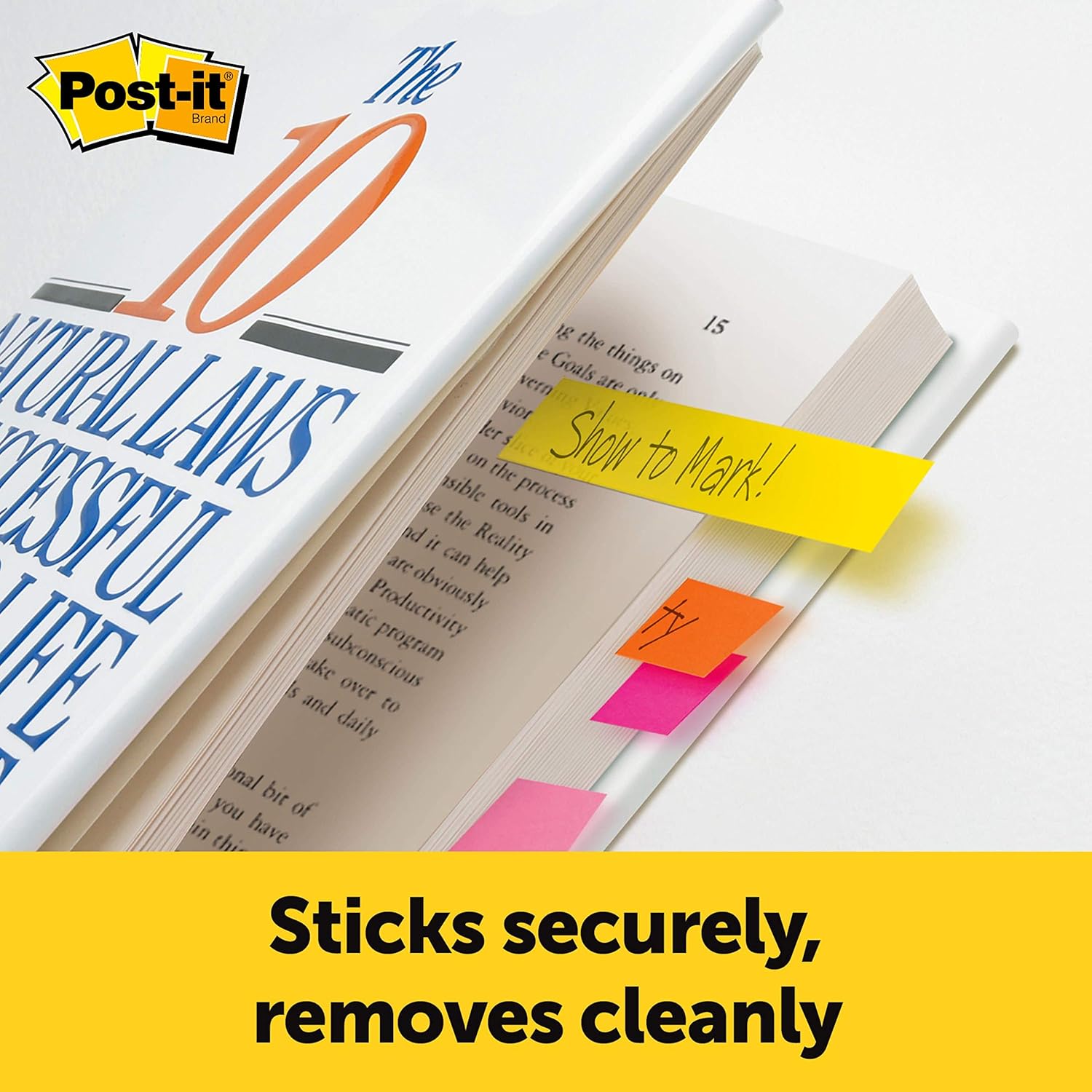 Post-it Page Markers, Assorted Colors, 1/2 in x 2 in, 50 Sheets/Pad, 5 Pads/Pack (670-5AF) - Image 6