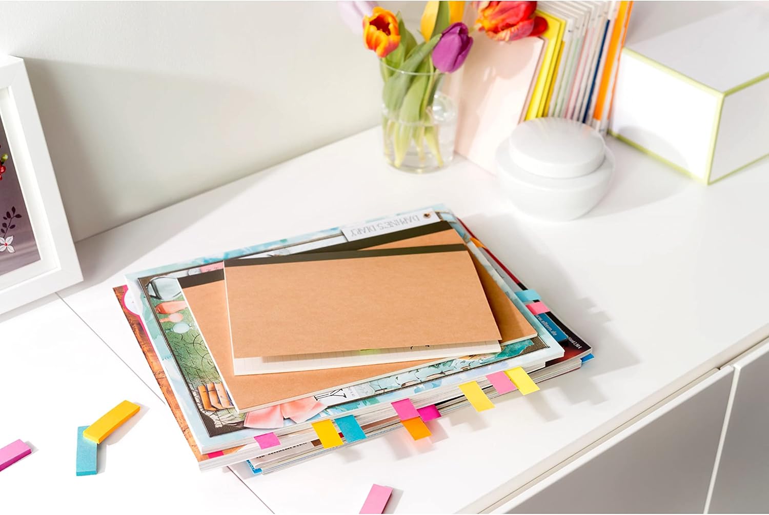 Post-it Page Markers, Assorted Colors, 1/2 in x 2 in, 50 Sheets/Pad, 5 Pads/Pack (670-5AF) - Image 9