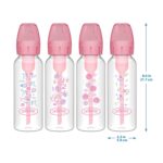 Dr. Brown's Natural Flow Anti-Colic Options+ Narrow Baby Bottle, Pink Floral, 8 oz/250 mL, with Level 1 Slow Flow Nipples, 0m+, 4 Pack - Image 16
