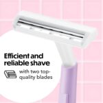 BIC Silky Touch Women's Disposable 2-Blade Razors, Travel Covers, College Dorm Room Essentials and First Apartment Must-Have, 40-Pack - Image 3