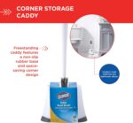 Clorox Corner Toilet Bowl Brush with Under Rim Scrubber, Includes Corner Storage Caddy, White - Image 4