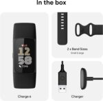 Fitbit Charge 6 Fitness Tracker with Google Apps - Heart Rate on Exercise Equipment - 3-Month Google Health Premium Membership Included - Health Tools - Obsidian/Black - Small&Large Bands Included - Image 7