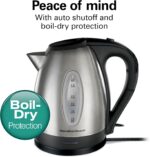 Hamilton Beach Electric Tea Kettle, Water Boiler & Heater, 1.7 Liter, Cordless Serving, 1500 Watts for Fast Boiling, Auto-Shutoff and Boil-Dry Protection, Stainless Steel (40880) - Image 3