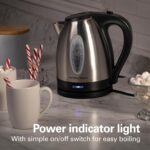 Hamilton Beach Electric Tea Kettle, Water Boiler & Heater, 1.7 Liter, Cordless Serving, 1500 Watts for Fast Boiling, Auto-Shutoff and Boil-Dry Protection, Stainless Steel (40880) - Image 4