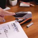 Swingline Stapler, 40 Sheet Capacity, Optima 40, Jam Free, Reduced Effort, Compact, Soft Grip, Metal, Orange, Silver and Black (87842) - Image 3