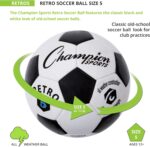 Champion Sports Retro Soccer Ball – Sizes 3, 4, 5, Soft Touch, All Weather, Official Size & Weight Ball for Training, Games, Outdoor & Indoor Play - Image 3
