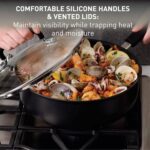 T-Fal Ultimate Hard Anodized Nonstick Fry Pan With Lid 12 Inch, Oven Broiler Safe 400F, Lid Safe 350F, Cookware, Pots and Pans, Kitchen Frying Pans, Skillets, Home, Dishwasher Safe, Onyx - Image 5