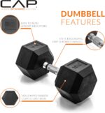 CAP Barbell Coated Hex Dumbbell Weight - Single | 10-120 lbs | Multiple Options - Image 3