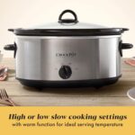 Crock-Pot 7-Quart Manual Slow Cooker, Family Size Serves 8+ People & Fits 6-lb Roast, Removable Stoneware with Warming Setting, Dishwasher Safe for Easy Cleanup, Stainless Steel - Image 3