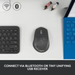 Logitech M720 Triathlon Multi-Device Wireless Mouse, Bluetooth, USB Unifying Receiver, 1000 DPI, 6 Programmable Buttons, 2-Year Battery, Compatible with Laptop, PC, Mac, iPadOS - Black - Image 4