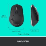 Logitech M720 Triathlon Multi-Device Wireless Mouse, Bluetooth, USB Unifying Receiver, 1000 DPI, 6 Programmable Buttons, 2-Year Battery, Compatible with Laptop, PC, Mac, iPadOS - Black - Image 6