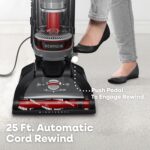 Hoover WindTunnel Cord Rewind Pro Bagless Vacuum Cleaner, Corded Upright Vacuum Cleaner for Carpet and Hard Floor, Multi-Cyclonic Filtration, 25ft Auto-Rewind Cord, 5-Height Adjustment - Image 3