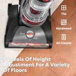 Hoover WindTunnel Cord Rewind Pro Bagless Vacuum Cleaner, Corded Upright Vacuum Cleaner for Carpet and Hard Floor, Multi-Cyclonic Filtration, 25ft Auto-Rewind Cord, 5-Height Adjustment - Image 4
