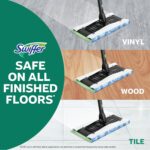 Swiffer Sweep & Mop Deluxe 2-in-1 Multi-Surface Kit for Floor Cleaning, Includes 1 Sweeper Device, 5 Dry Sweeping + 6 Wet Mopping Heavy Duty Cloths, Black - Image 4