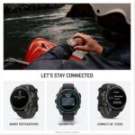 Garmin fēnix® 8 Pro, 51mm, AMOLED Display, Premium Connected Multisport GPS Smartwatch, inReach® Technology, Sapphire, Carbon Gray DLC Titanium with Black/Pebble Gray Silicone Band - Image 4