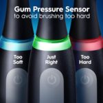 Oral-B Rechargeable Electric Toothbrush, iO3 Limited Deep Clean, 3 Cleaning Modes, Visual Pressure Sensor to Protect Gums, 2 Brush Heads, Travel Case, ICY Blue - Image 3