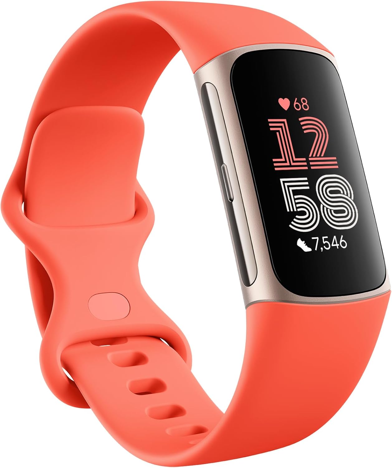 1783353240_Fitbit-Charge-6-Fitness-Tracker-with-Google-Apps-Heart.jpg Fitbit Charge 6 Fitness Tracker with Google Apps - Heart Rate on Exercise Equipment - 3-Month Google Health Premium Membership Included - Health Tools - Gold/Coral - Small&Large Bands Included - Image 1