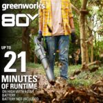 Greenworks 80V (730 CFM / 170 MPH) Cordless Brushless Axial Leaf Blower, Everyday Yard Cleanup for Driveways & Patios, Lightweight, Battery and Charger not included - Image 3