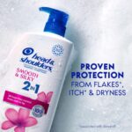 Head & Shoulders Anti-Dandruff Shampoo and Conditioner, Smooth & Silky 2-in-1 Twin Pack, 1% Pyrithione Zinc, Shampoo for Women, Healthy Frizz-Free Hair, 31.4 fl oz Each - Image 3