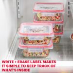 Pyrex Freshlock (5-Pack, 4 Cup) Glass Food Storage Containers Set, Airtight & Leakproof Plastic Locking Lids BPA-Free, Meal Prep Containers Set, Freezer Dishwasher Microwave Safe - Image 4