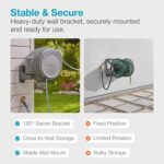 GARDENA Retractable Garden Hose Reel - 100 Feet - Auto Retract Hose Reel with 180° Swivel Wall Mount - Heavy Duty - Integrated Spray Nozzle - 08055 - Image 3