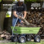 Gorilla Carts Poly Garden Dump Cart, 4 Cu Ft Tub, 600 lb Haul Capacity, Green – Heavy-Duty Utility Wagon with Quick-Release Dumping & Pneumatic Tires for Yard, Landscaping and Gardening - Image 5