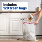 Amazon Basics Trash Bags, Tall Kitchen Drawstring, Unscented, 13 Gallon, 120 Count, Pack of 1, Packaging May Vary - Image 4
