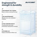 Suncast 33 Gallon Commercial Outdoor Trashcan Hideaway with Lid for 30 to 33 Gallon Trash Bags for Garage, Backyard, or Garden, Brown - Image 4