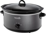 Crock-Pot 7-Quart Manual Slow Cooker, Family Size Serves 8+ People & Fits 6-lb Roast, Removable Stoneware with Warming Setting, Dishwasher Safe for Easy Cleanup, Charcoal