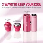 Shark ChillPill – The Only 3-in-1 Personal Cooling System with Fan, InstaChill Cooling Plate & Dry-Touch Mist – Portable, Handheld, Drops Skin Temp Up to 16°F, 10 Speeds, Dragon Fruit, FA022PK - Image 5
