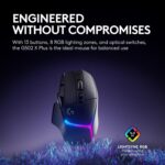 Logitech G502 X Plus Wireless Gaming Mouse: Optical Switches, LIGHTSYNC RGB, 13 Buttons, Infinite Scroll Toggle, Up to 130hr Battery, USB-C, PowerPlay Wireless Charging, PC/MacOS - Black - Image 3