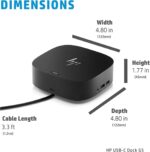 HP USB-C Essential Dock G5 – Multiport Docking Station with USB-C, HDMI, DisplayPort, Ethernet, Includes Dockztorm Dock - Image 3