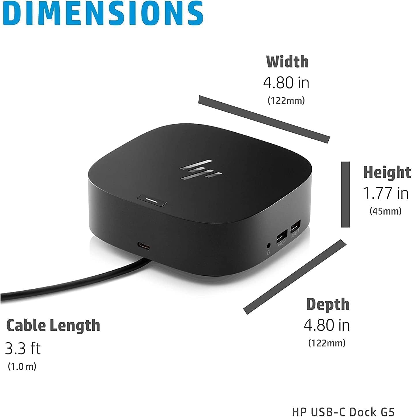 HP USB-C Essential Dock G5 – Multiport Docking Station with USB-C, HDMI, DisplayPort, Ethernet, Includes Dockztorm Dock - Image 3